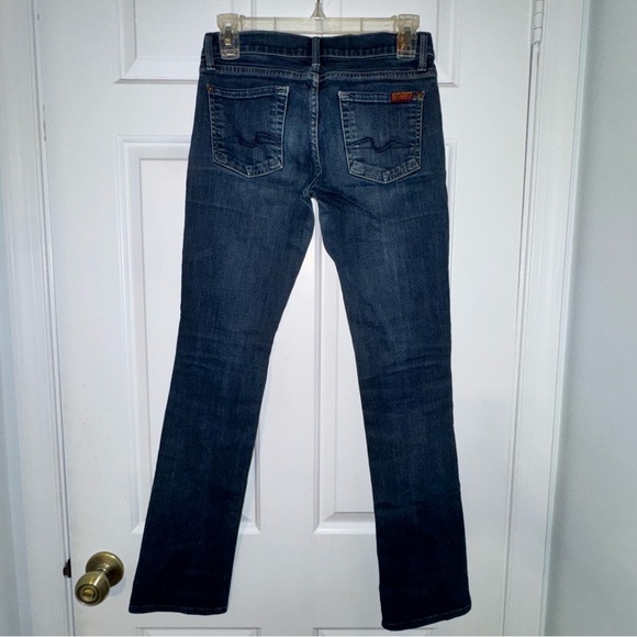 7 For All Mankind 7FAM Dark Blue indigo Straight Leg Jeans 24 - Picture 7 of 11